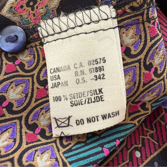 Vintage Escada Silk Paisley Print Blouse Sz L Bishop Sleeve 80s Retro Designer - Picture 8 of 9